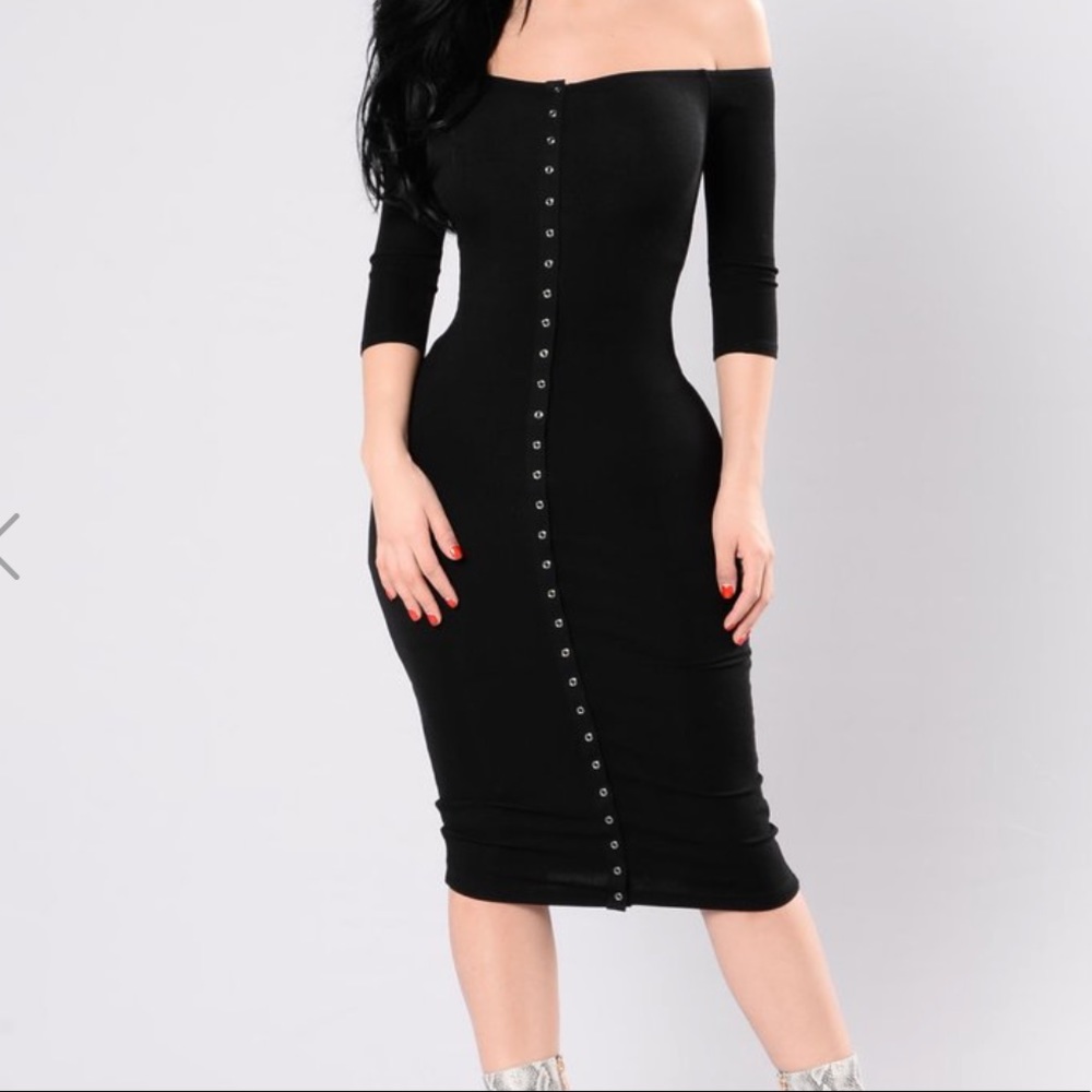 Black midi dress